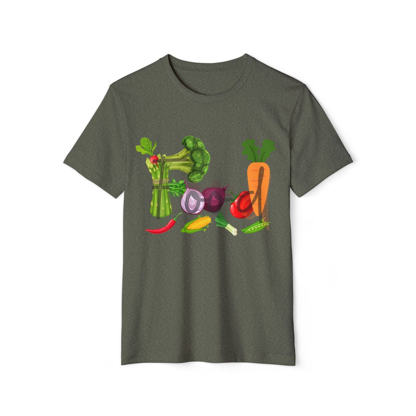 Vegetable Food Lover Recycled Unisex T-Shirt, Eco-Friendly Organic Tee, Foodie Gift, Sustainable Clothing, Plant-Based Fashion