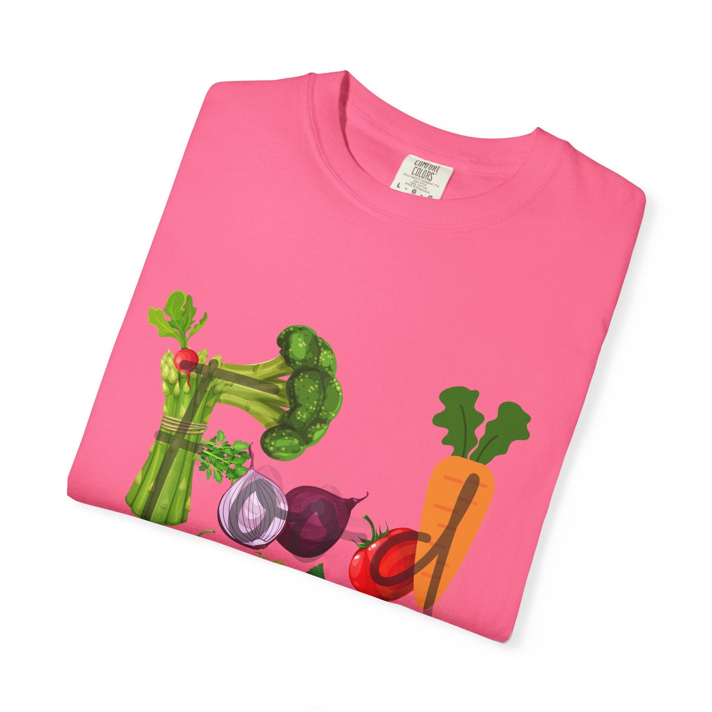 Food Unisex Garment-Dyed T-shirt, vegetables, healthy, groceries, snacks, cooking, gender neutral, casual, relaxed, soft, preshrunk cotton