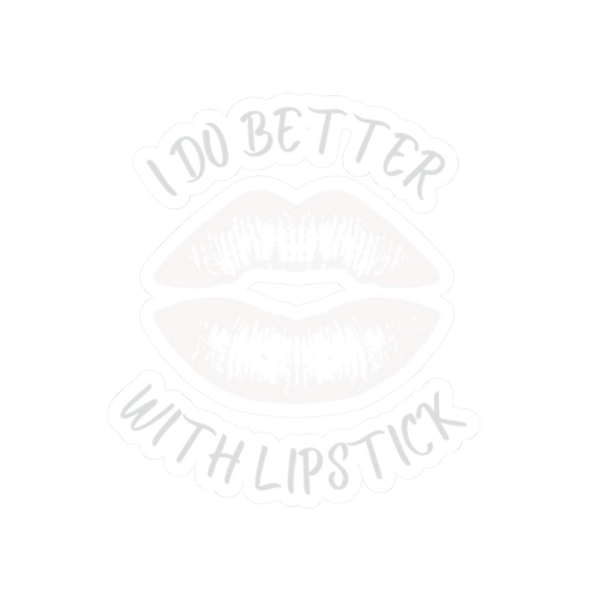 Lipstick Lover Kiss-Cut Stickers, White Lip Sticker, Makeup Lover Decal, Beauty Kiss-Cut Sticker, Lip Design Decal, Glossy Lipstick Sticker