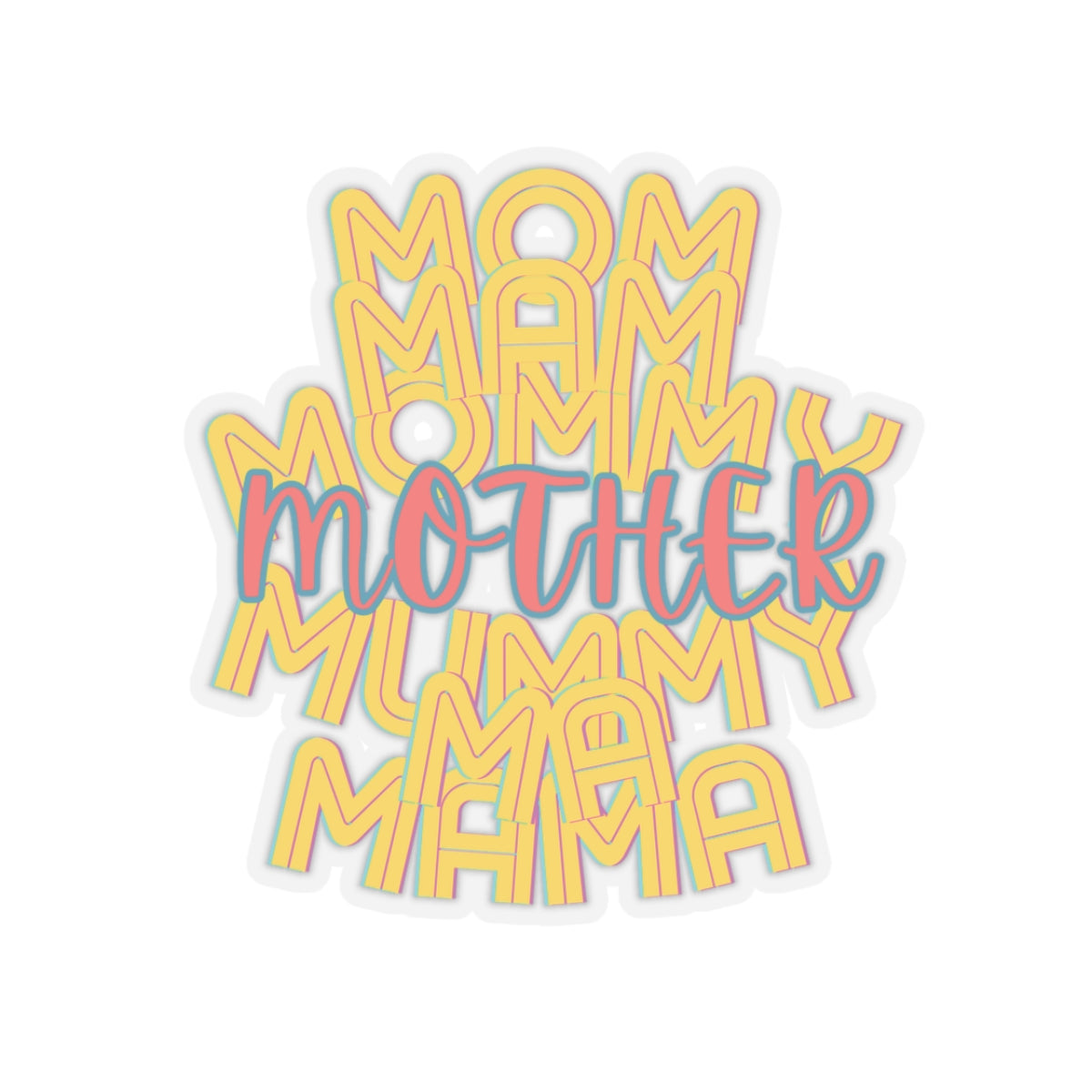 Mother Mom Mama Sticker, Family Love Label Decal, Parenting Scrapbooking Gift, Aunts Grandmothers, Laptop Water Bottle Decoration