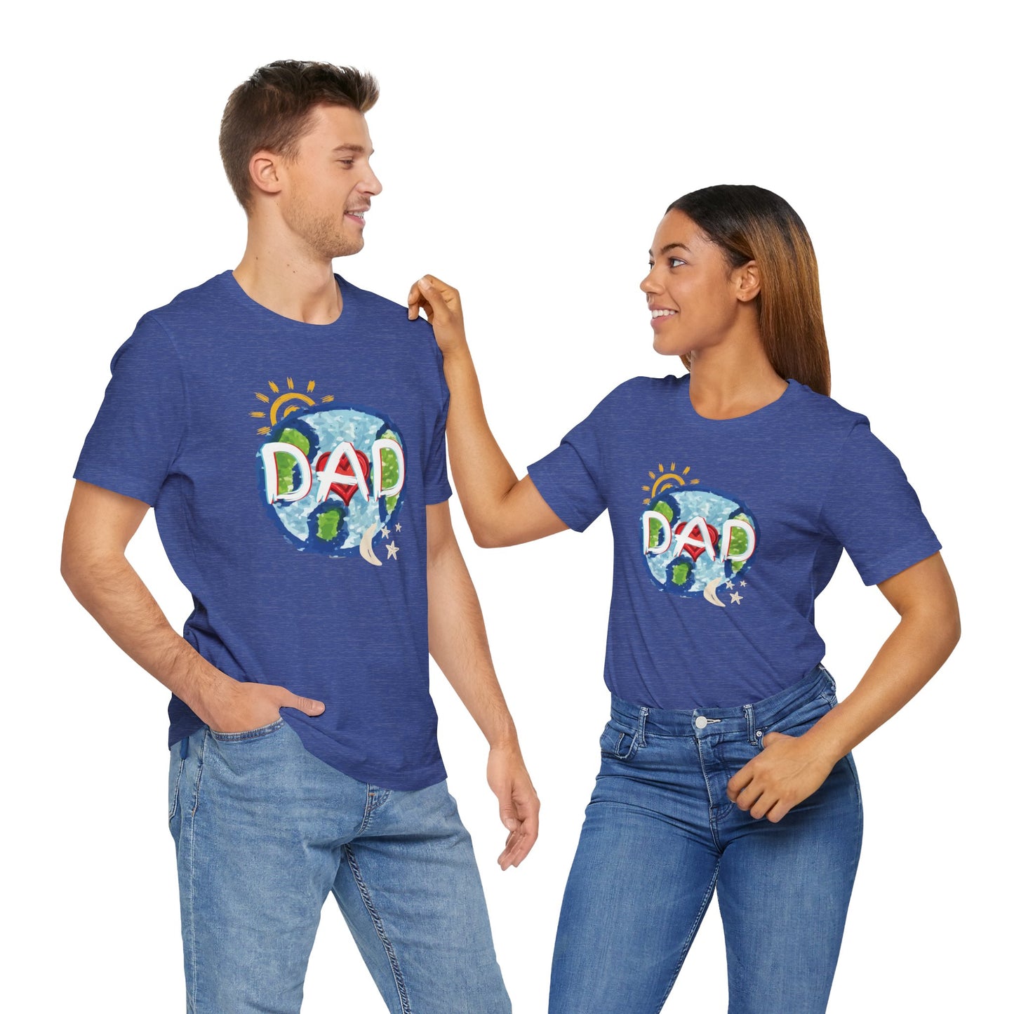 DAD Whole World Sun Moon Stars Heart Unisex Tee Fathers Day Gifts