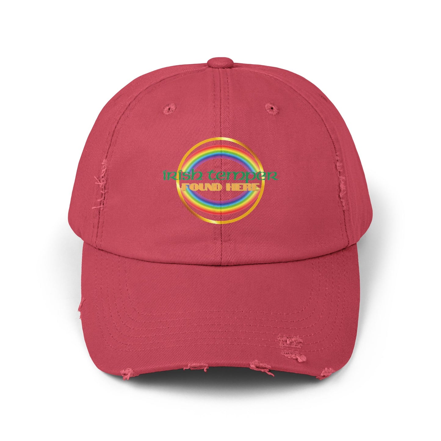 Irish Temper Found Here Funny Unisex Distressed Cap