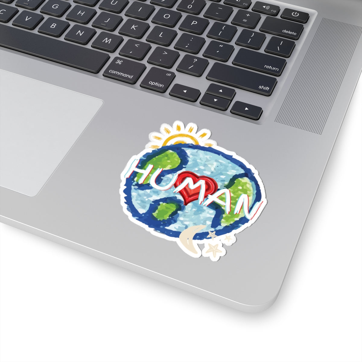 Human Celestial Love Kiss-Cut Stickers - Whole World, Sun, Moon, Stars, Heart Sticker. Space Lover Stickers, Planet Stickers, Romantic