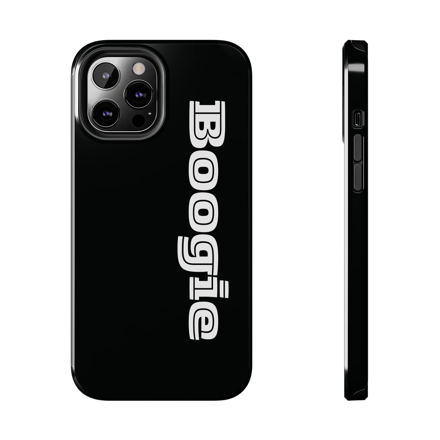 Boogie Black Tough Phone Cases, iPhone Samsung cases, wireless charging, gender neutral women men friends kids teens gift birthday Christmas