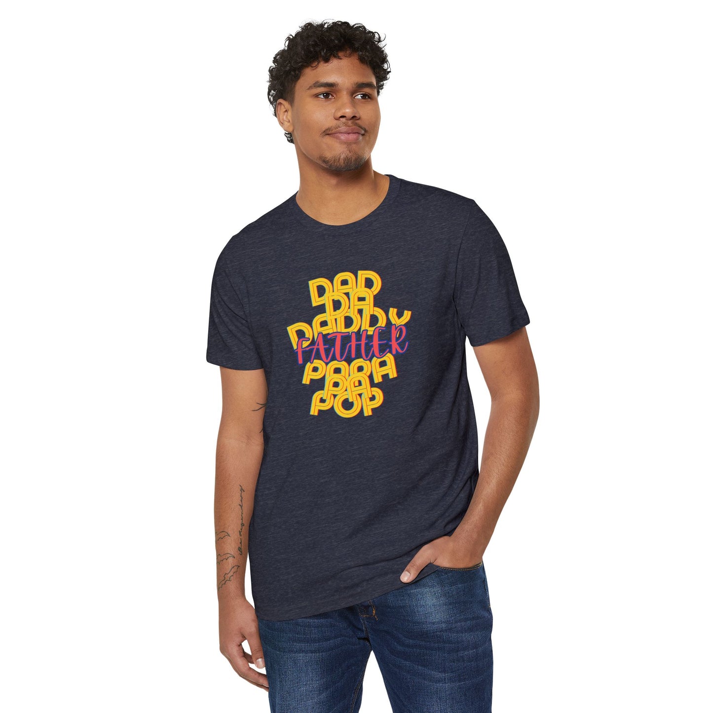 Father Dad Papa Unisex Recycled T-Shirt - Family Gift for Him, Eco-Friendly Tee, Father's Day Shirt, Dad Birthday Present, Sustainable