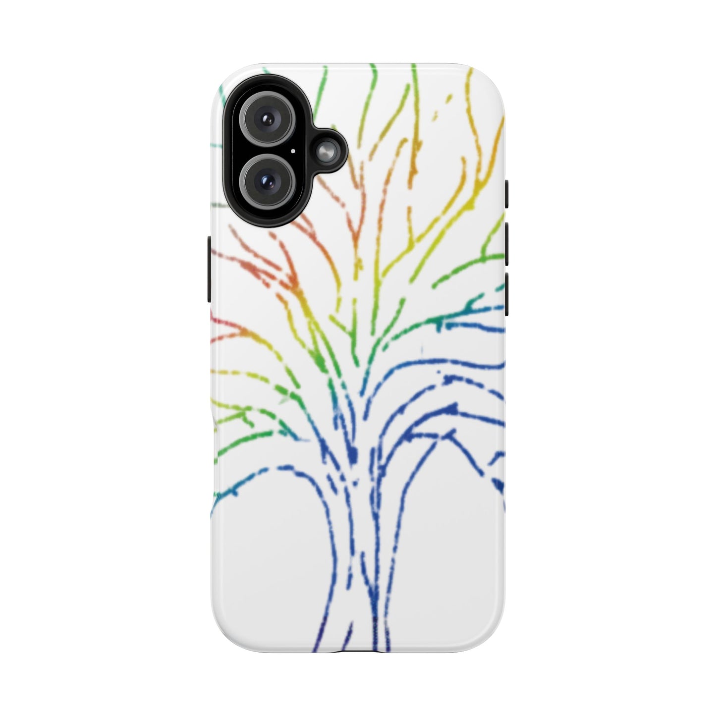 Rainbow Tree Tough Phone Cases - Colorful Nature Love Pride Gender Neutral Gifts for Friends, iPhone Samsung Wireless Charging Cover, LGBTQ+