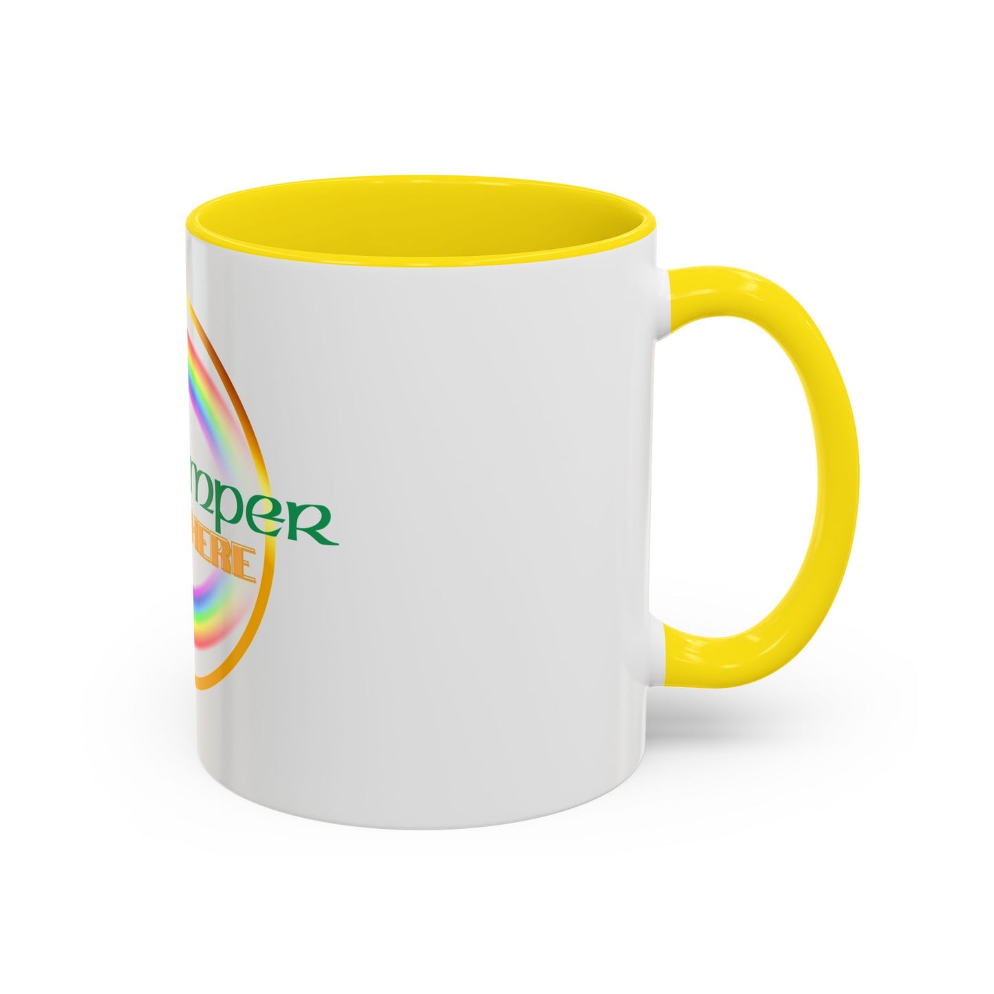 Coffee Mug - Irish Temper Found Here, Rainbow Design, BPA-Free Ceramic, St Patricks Gift