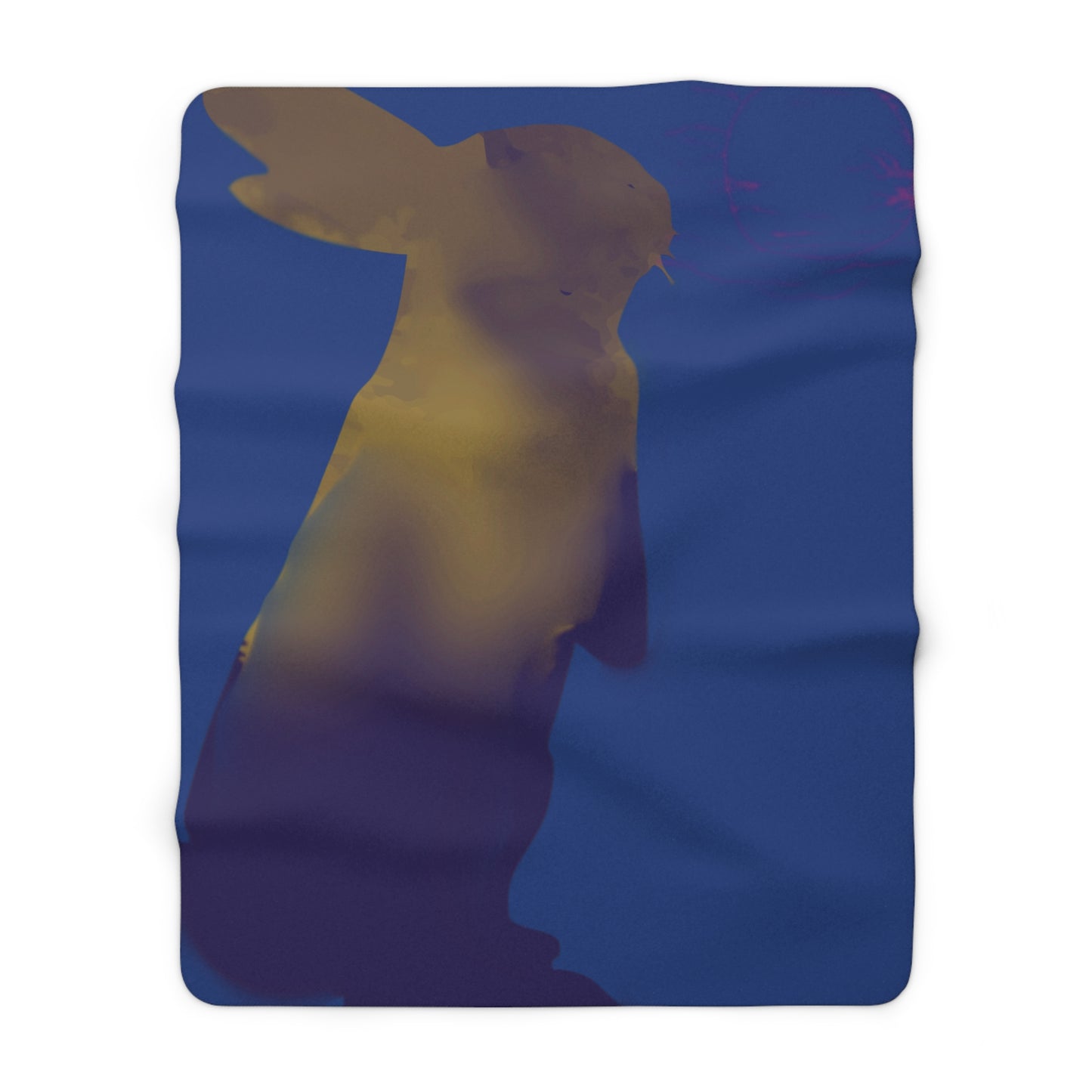 Rabbit Moon Blue Sherpa Fleece Blanket, Bunny, Sleep, Calm, Home Decor, Warm, Soft, Cozy, Gender Neutral, Gift, Throw, 50x60 60x80