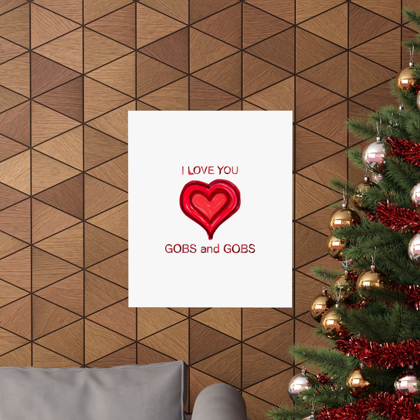 Heart I Love You Gobs and Gobs Matte Vertical Poster Wall Art, Framable Love Print, Romantic Home Decor Gift for Anniversary, Valentine's