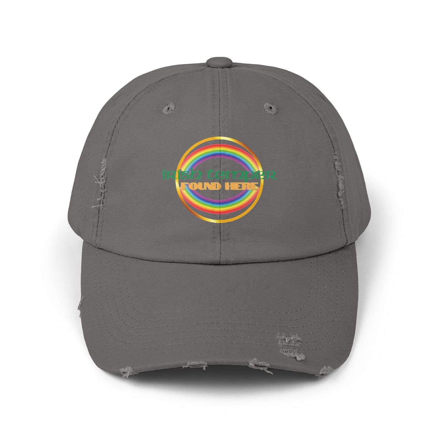 Irish Temper Found Here Funny Unisex Distressed Cap