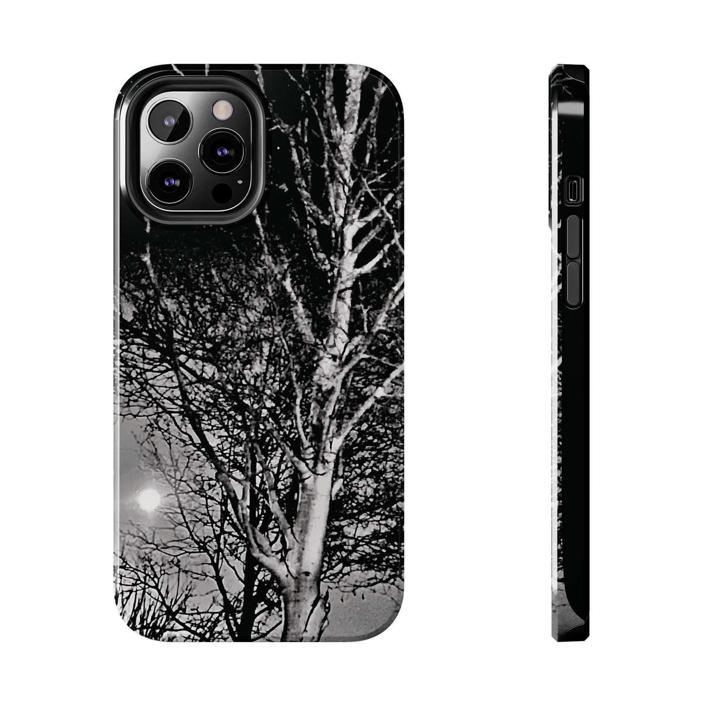 Worm Moon Night Trees Tough Phone Cases, iPhone & Samsung cases, wireless charging, trees, nature, spooky, original photo, gifts, Halloween