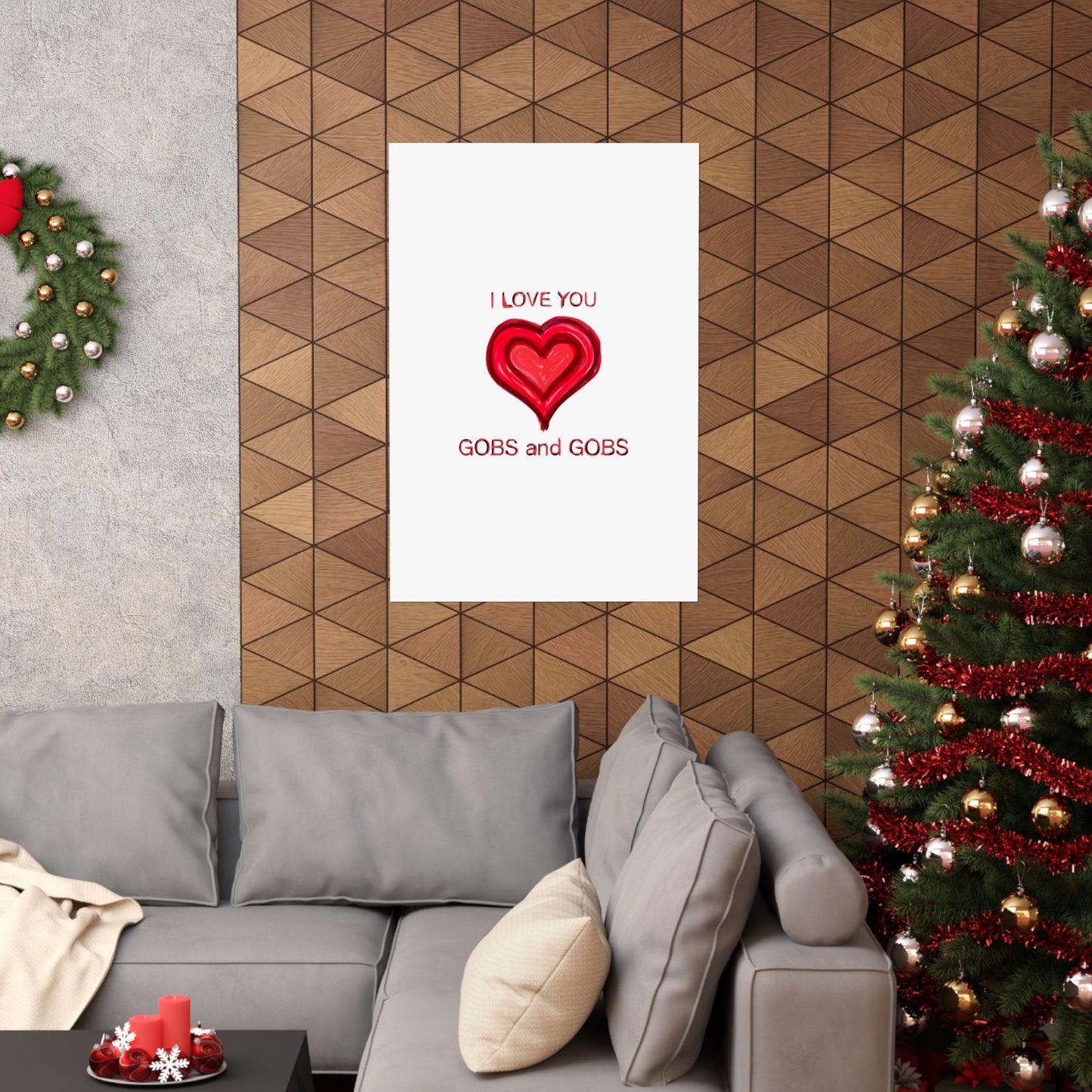 Heart I Love You Gobs and Gobs Matte Vertical Poster Wall Art, Framable Love Print, Romantic Home Decor Gift for Anniversary, Valentine's