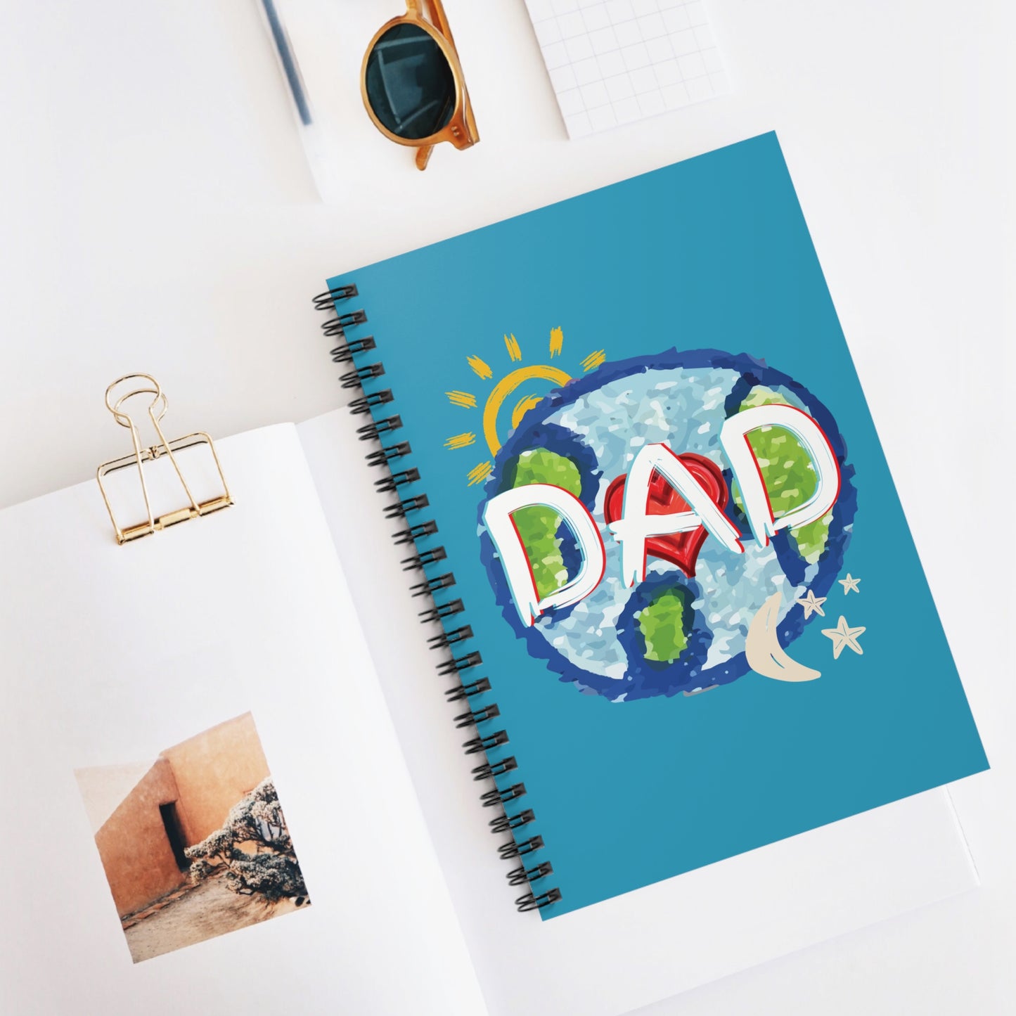 Spiral Notebook - DAD Turquoise Ruled Line