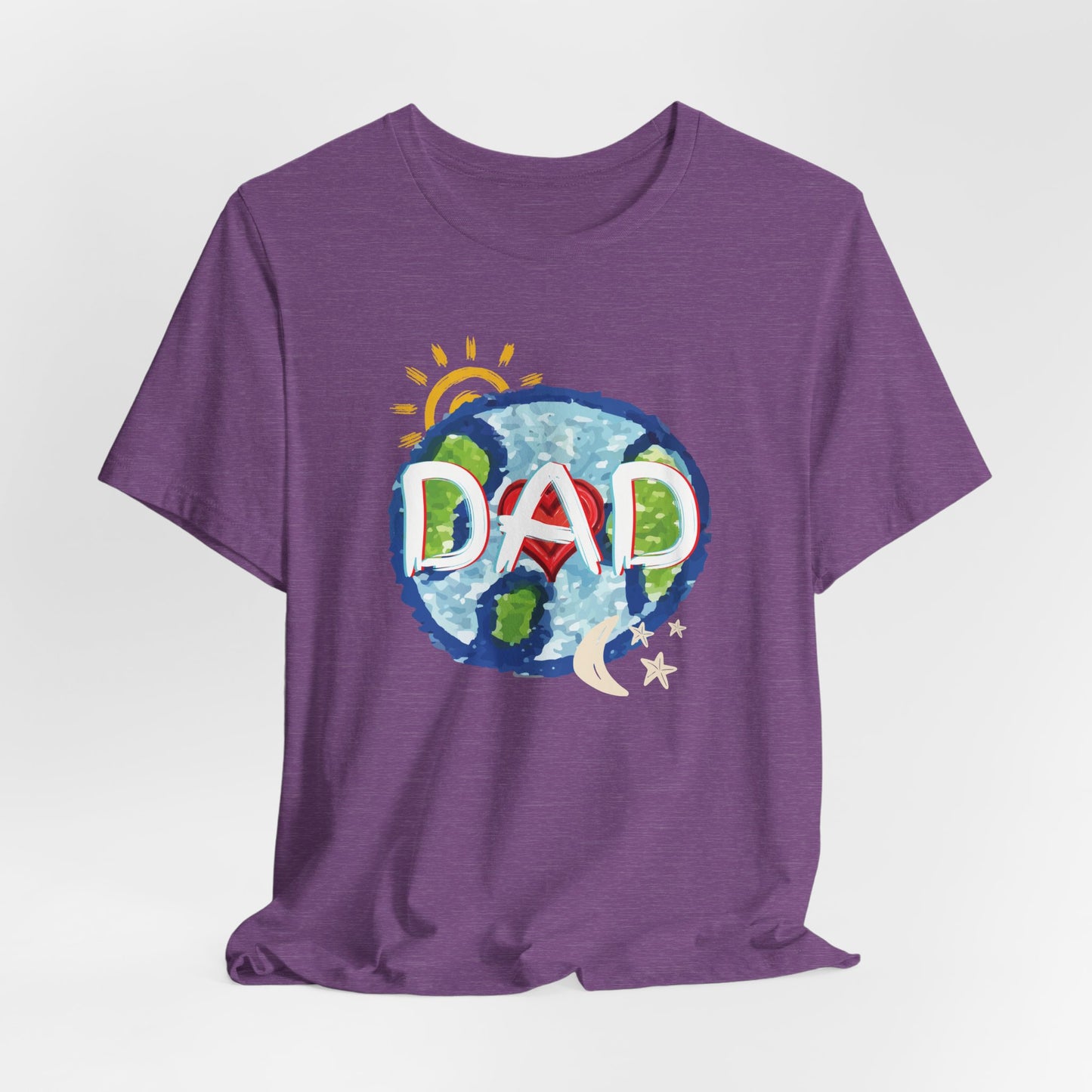 DAD Whole World Sun Moon Stars Heart Unisex Tee Fathers Day Gifts