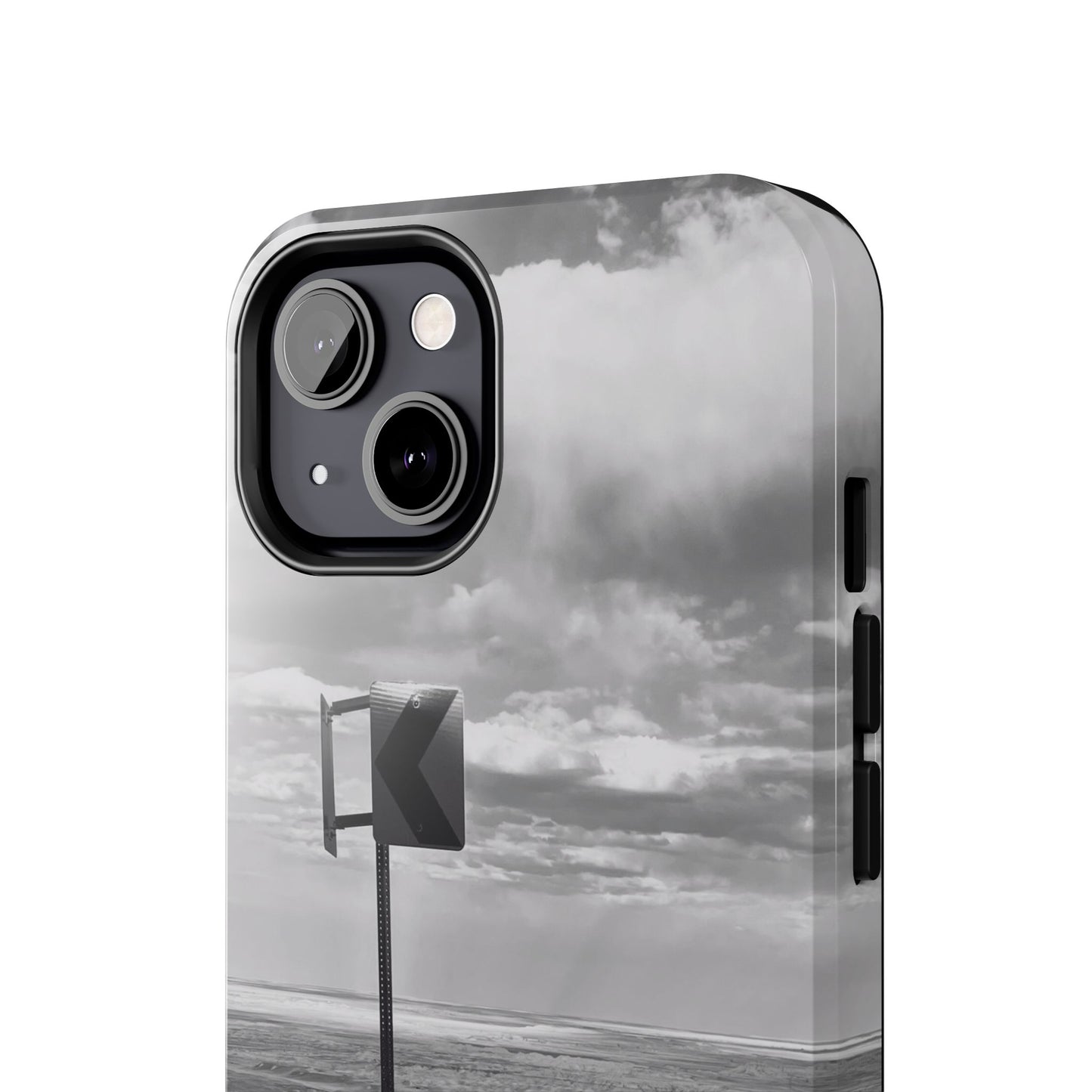 Road Sign Tough Phone Cases, iPhone & Samsung cases, wireless charging, black and white photo, nature, original art, gift birthday Christmas