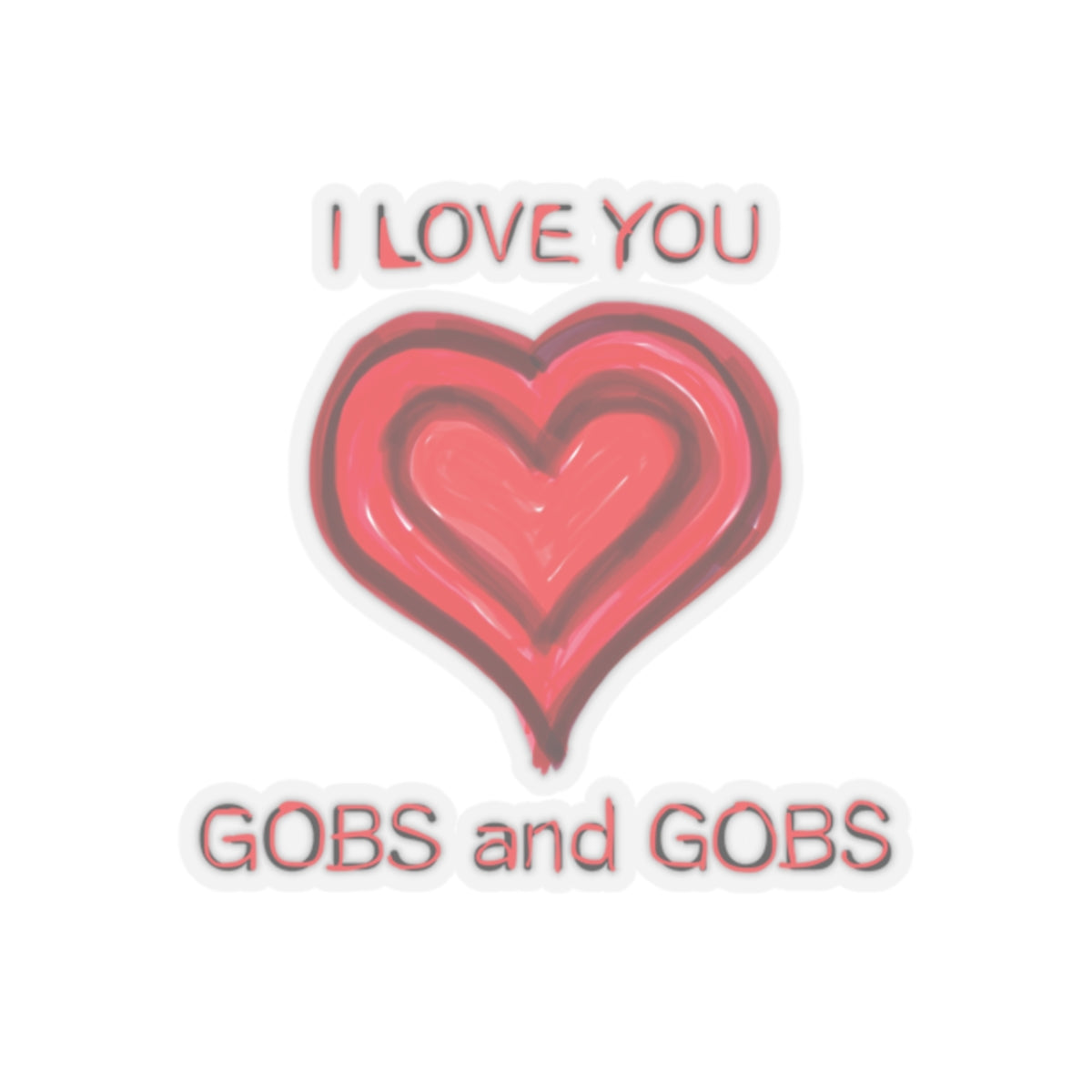 Heart I Love You Kiss-Cut Stickers, Romantic Valentine's Day Decals, Affectionate Gobs and Gobs Labels, Cute Adhesive Emblems, Wedding