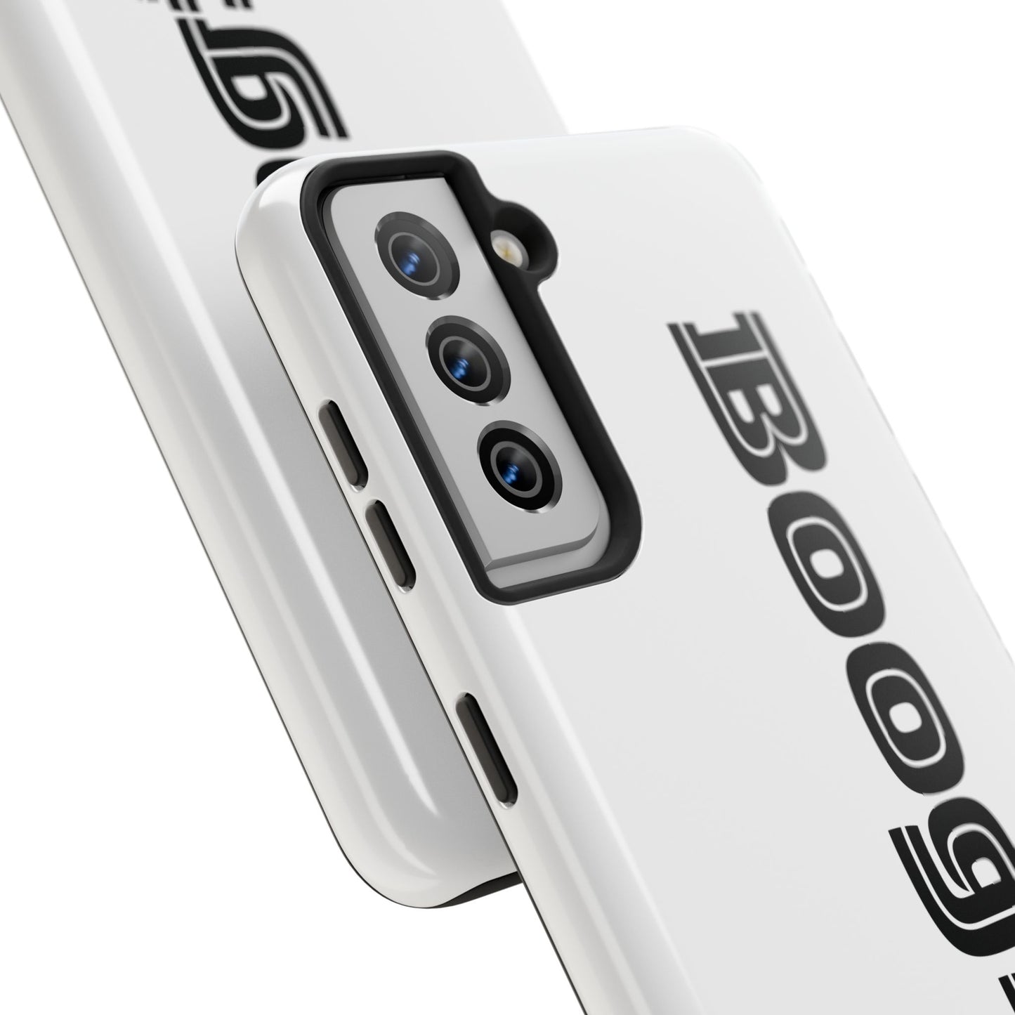 Boogie White Tough Phone Cases, iPhone Samsung cases, wireless charging, gender neutral women men friends kids teens gift birthday Christmas