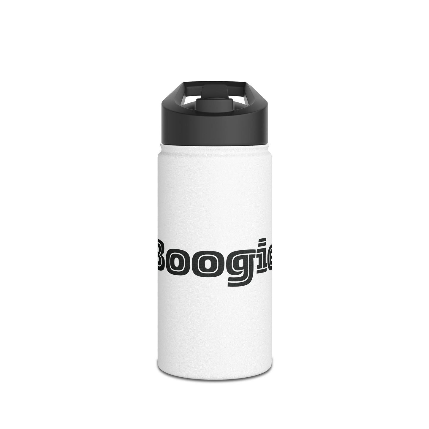 Boogie White Stainless Steel Water Bottle, Gender Neutral, Gift, Exercise Run Workout, Eco BPA-free, Women Men Teens Gift Birthday Christmas