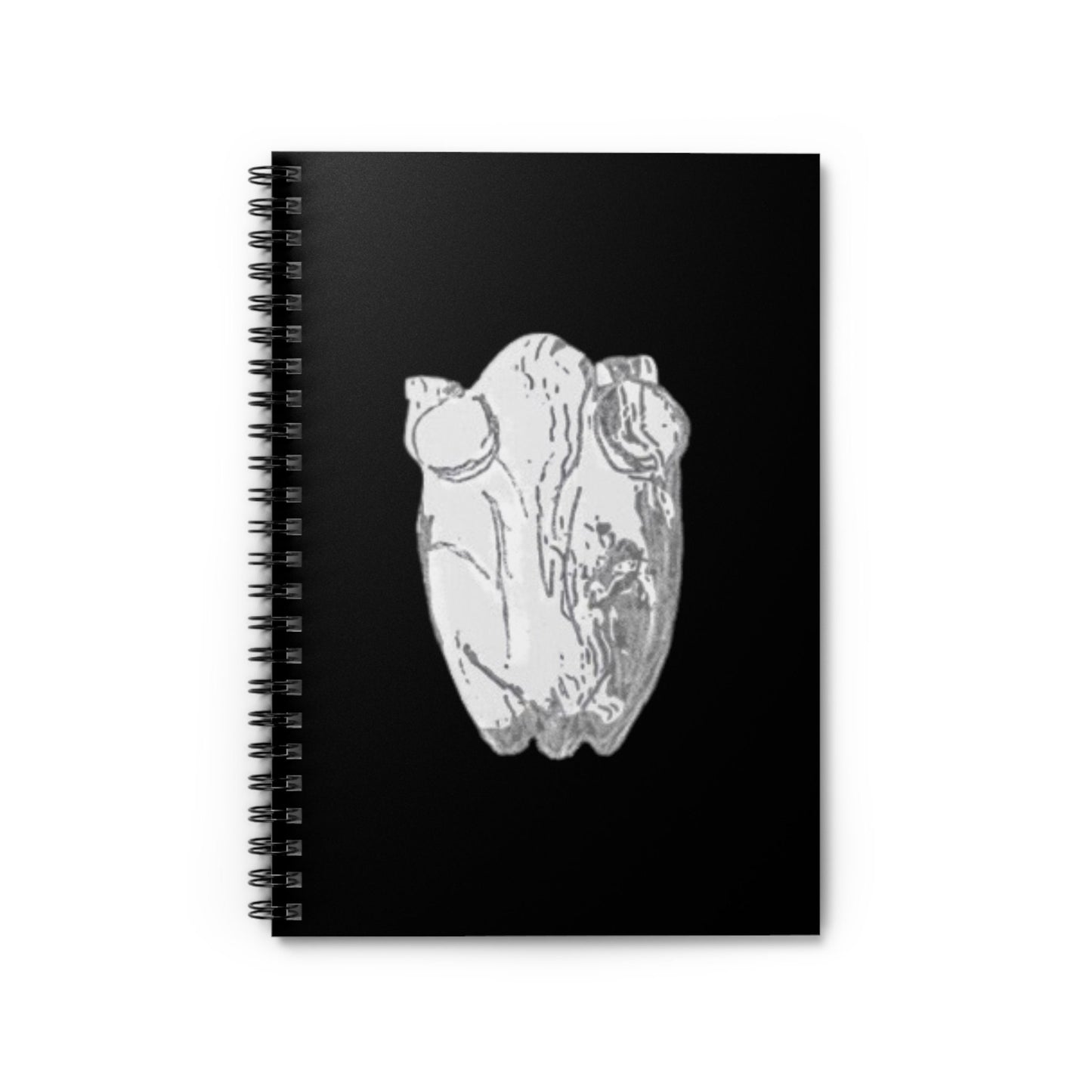 White Frog Black Spiral Notebook, Ruled Line, animals, amphibians, nature, gender neutral, journal, gift, teens, adults, kids, friends