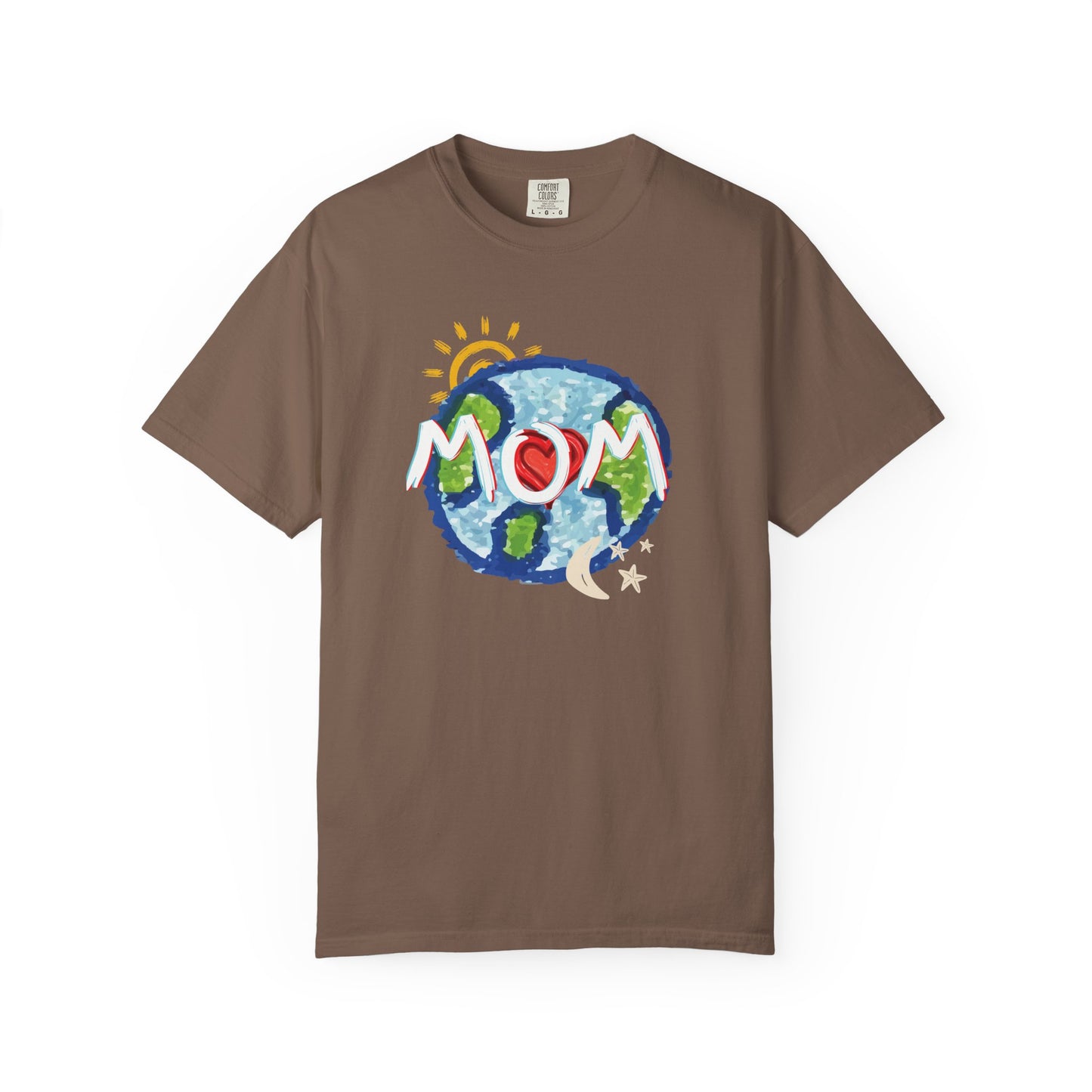 MOM Unisex Garment-Dyed T-shirt, Whole World, Sun, Moon & Stars, Heart, Love, Mothers Day, Gifts for Women, Comfy, Soft, Gender Neutral