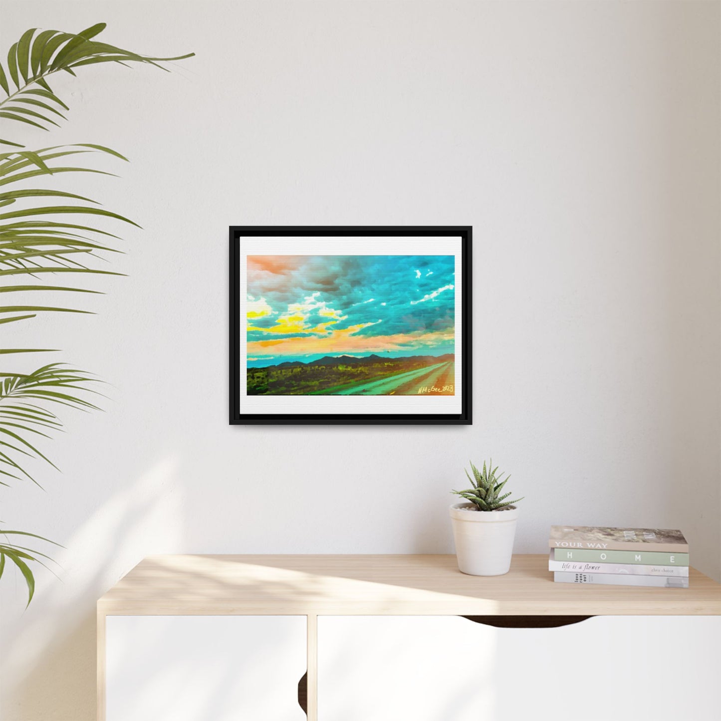 Black Frame Wyoming Landscape, Nature, America, Western, Artwork, Wall Art, Matte Print, Mountains, Gift, Sky, Colorful, Clouds, Sunset, Eco