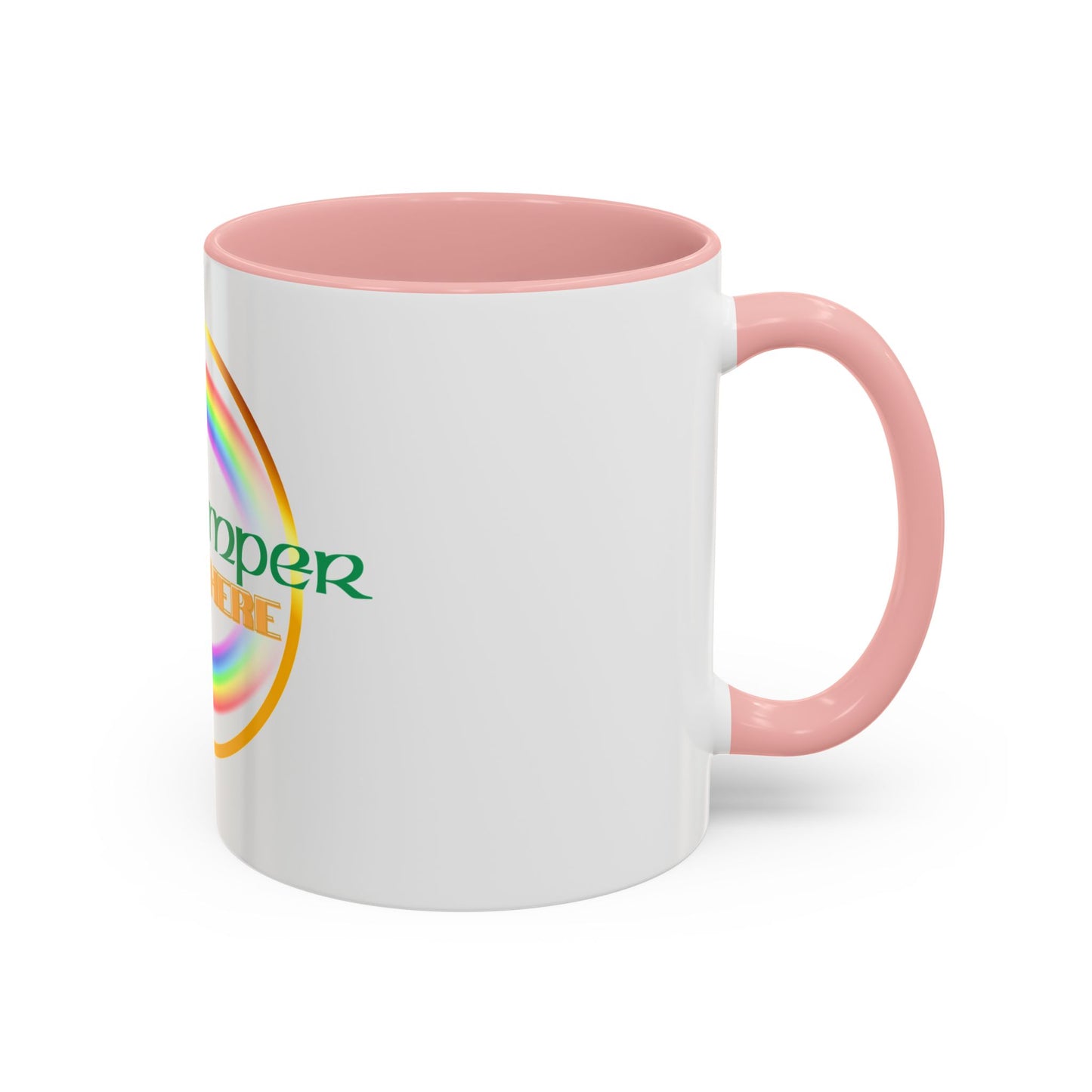 Coffee Mug - Irish Temper Found Here, Rainbow Design, BPA-Free Ceramic, St Patricks Gift