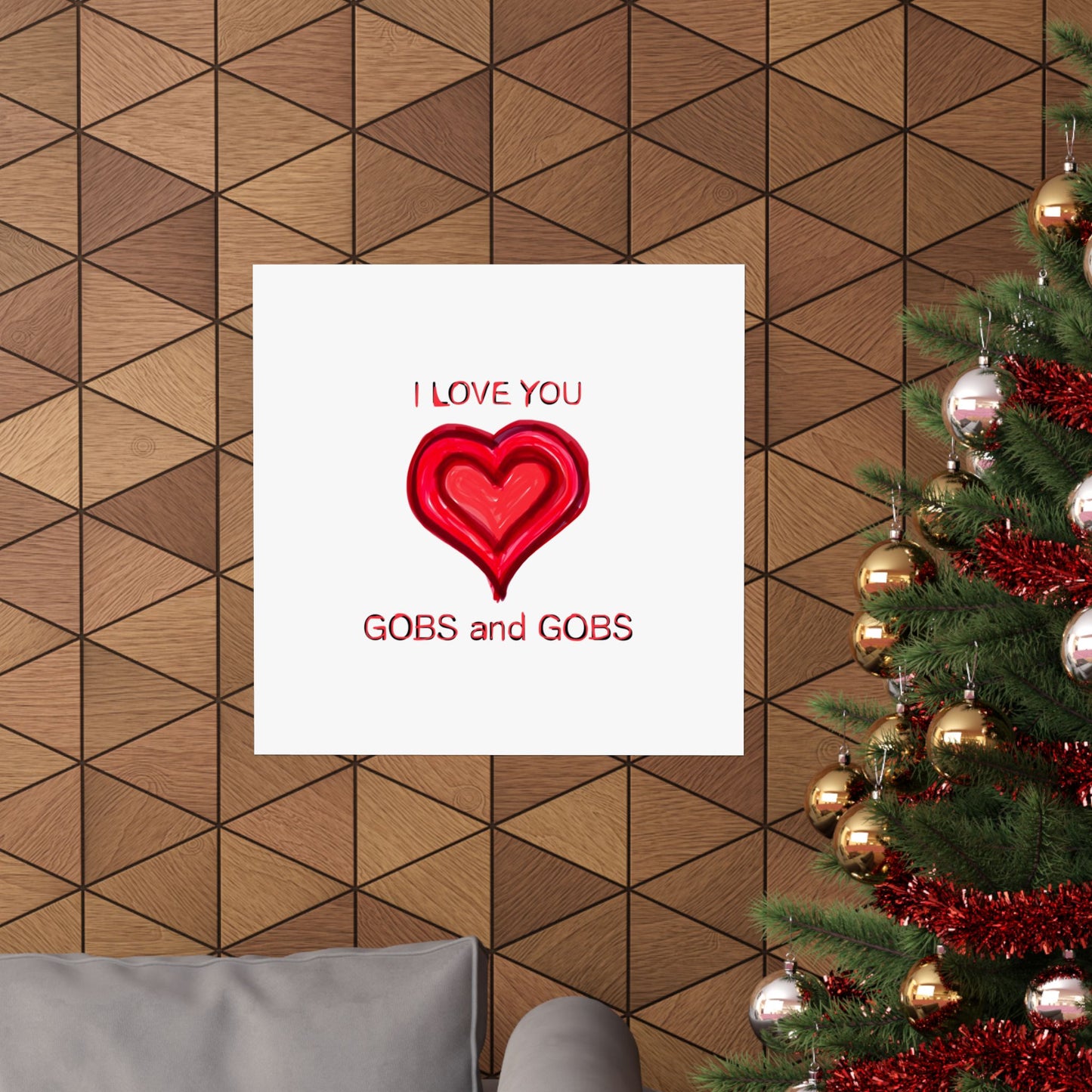 Heart I Love You Gobs and Gobs Matte Vertical Poster Wall Art, Framable Love Print, Romantic Home Decor Gift for Anniversary, Valentine's