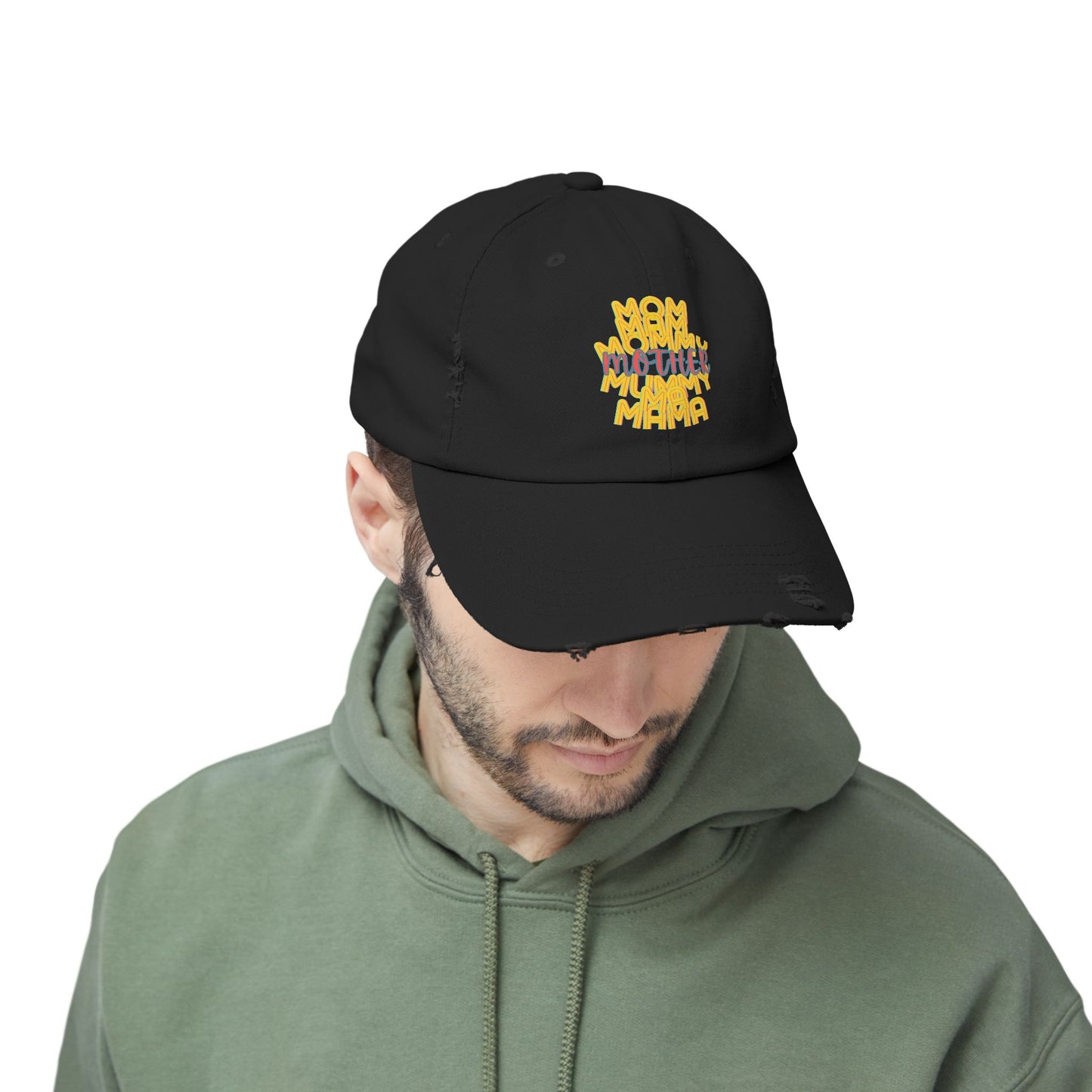 Mother Unisex Distressed Cap, Mom Mam Mommy Mummy Ma Mama, Mothers Day, Gift, Hats, Cotton Twill, Adjustable, Gifts for Women