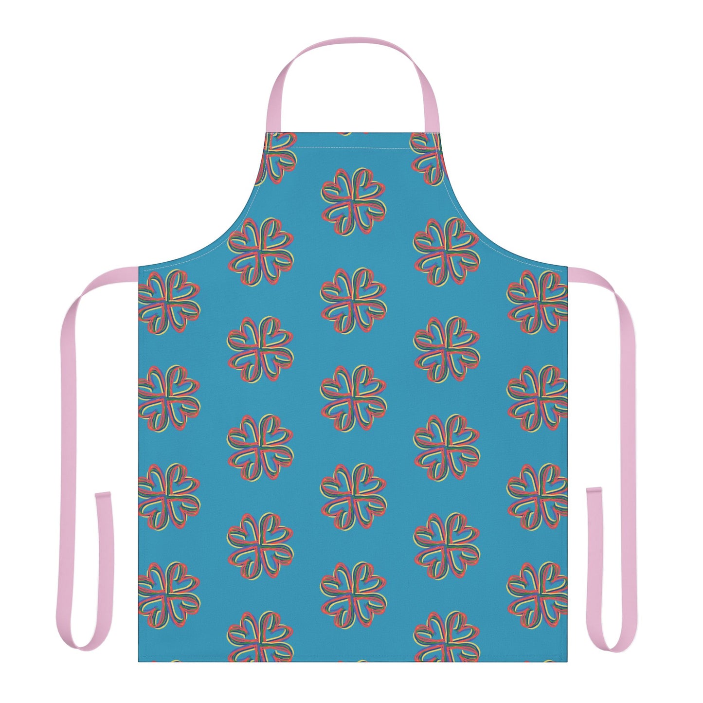 Apron, Turquoise Floral Unisex Chefs Apron, Grilling Cooking Kitchen Gender Neutral Gifts Women Men Friends Teens Birthday Christmas