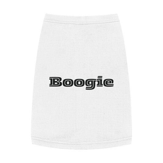 Boogie White Pet Tank Top, pet shirts, pet clothes, funny dog clothes, gifts, pet fashions, attitude, dog shirts, cat shirts, pet shirts