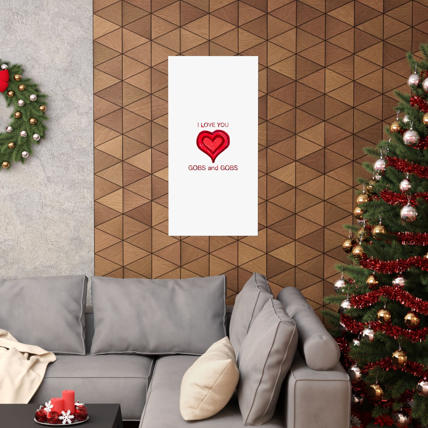 Heart I Love You Gobs and Gobs Matte Vertical Poster Wall Art, Framable Love Print, Romantic Home Decor Gift for Anniversary, Valentine's