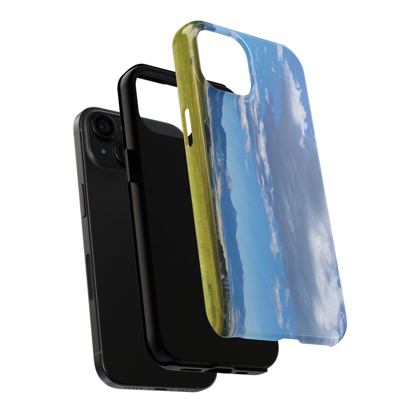 Western Clouds and Mountains Tough Phone Cases, iPhone & Samsung cases, wireless charging, sky, nature, landscape, original photo, gifts