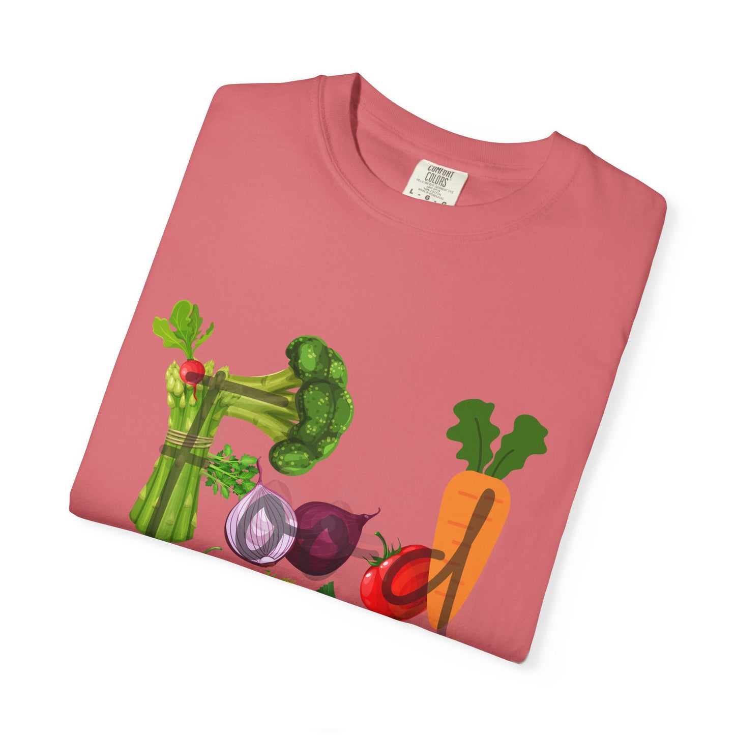 Food Unisex Garment-Dyed T-shirt, vegetables, healthy, groceries, snacks, cooking, gender neutral, casual, relaxed, soft, preshrunk cotton