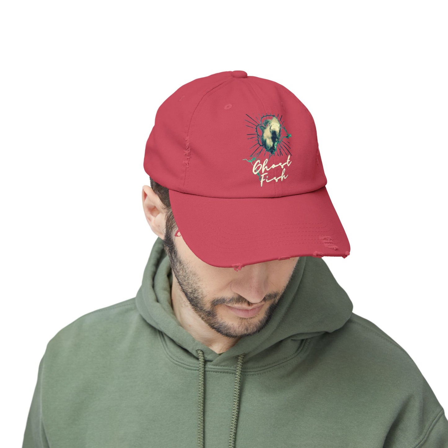 Ghost Fish Unisex Distressed Cap