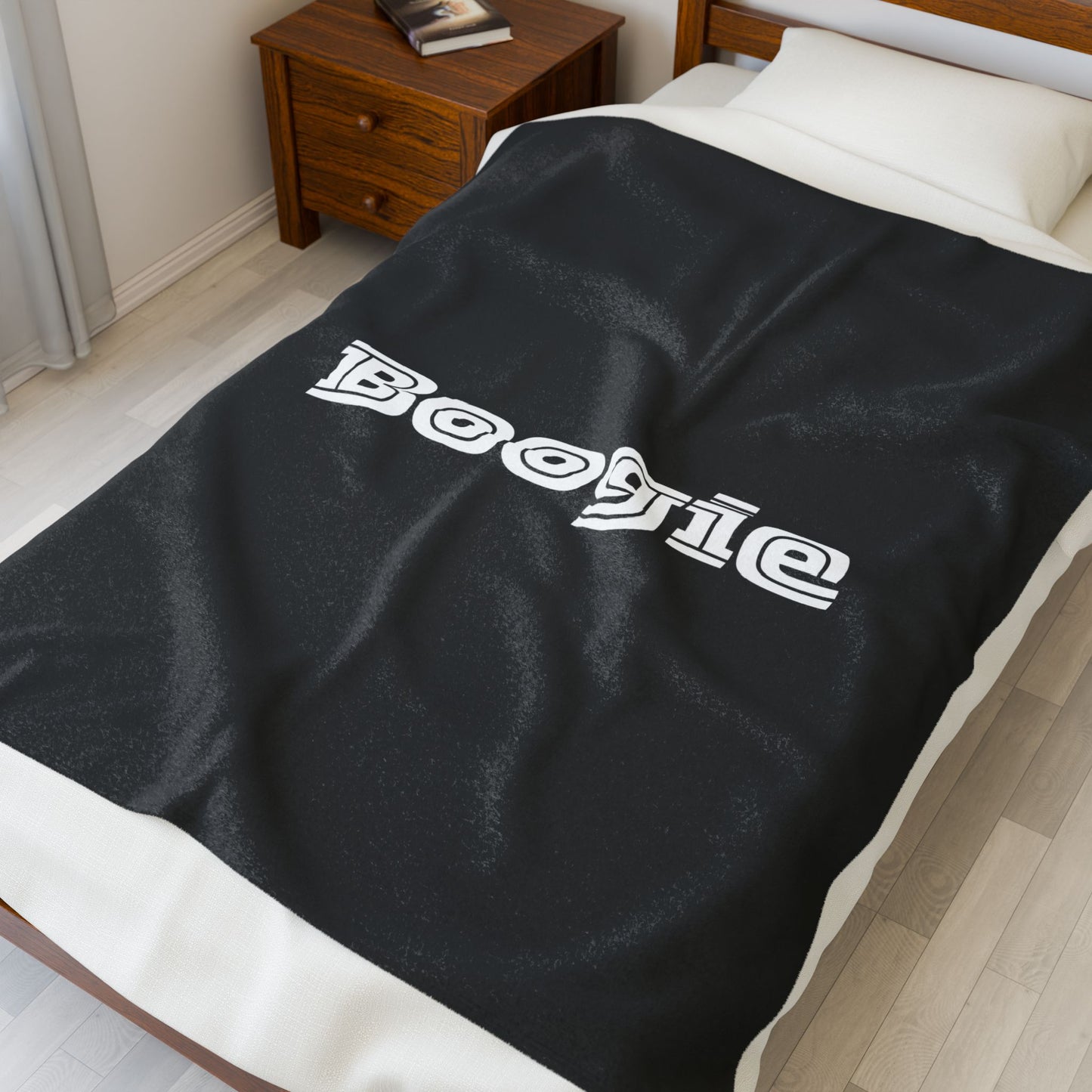 Boogie Black Velveteen Blanket, Fun, Dance, Cozy Throw, Home Decor, Dorm, Bed Cover, Couch Blanket, Women Men Teens Kids Birthday Christmas