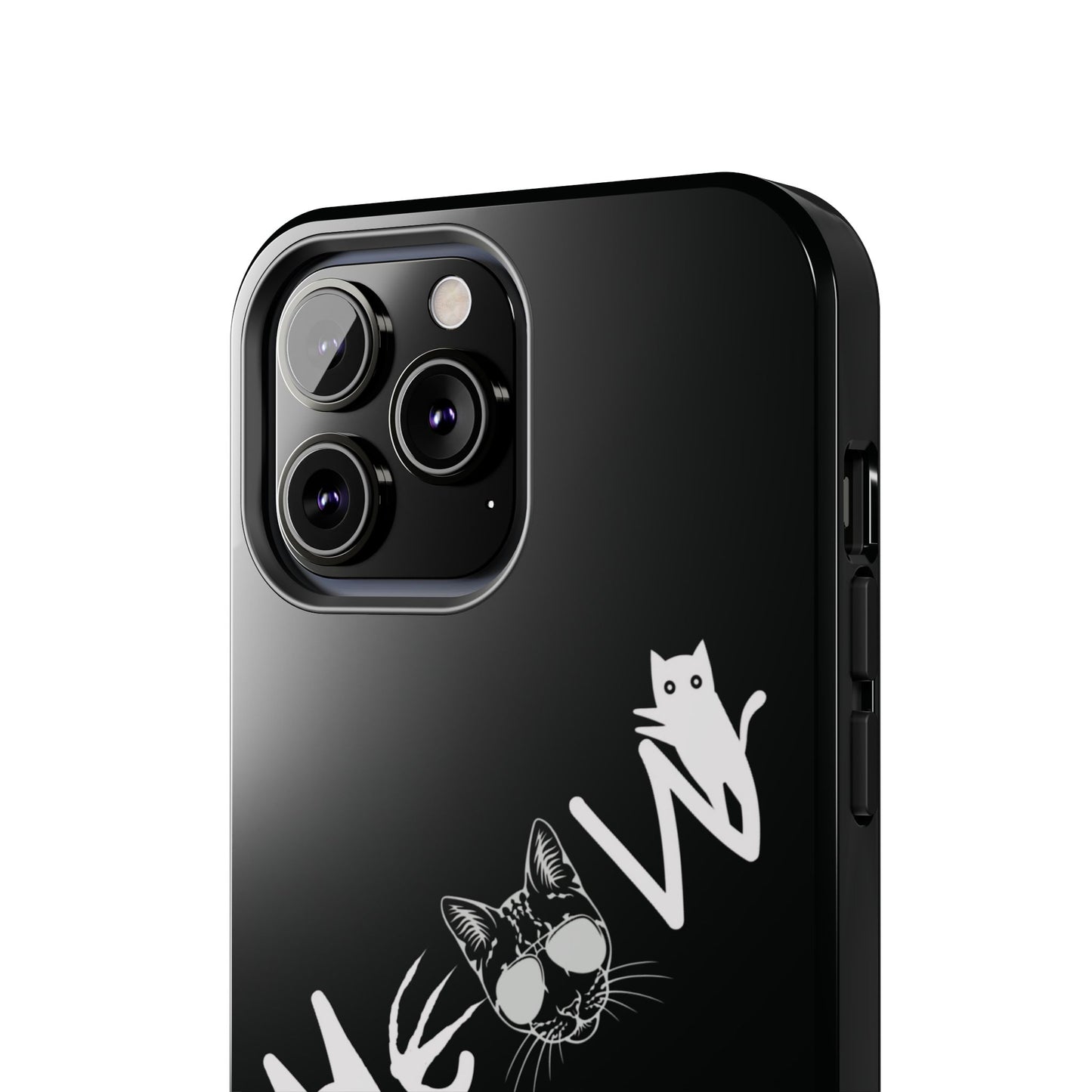 Meow Tough Phone Cases, iPhone & Samsung cases, wireless charging, cats, sassy, kitty, gender neutral, gifts, Halloween, birthday, Christmas