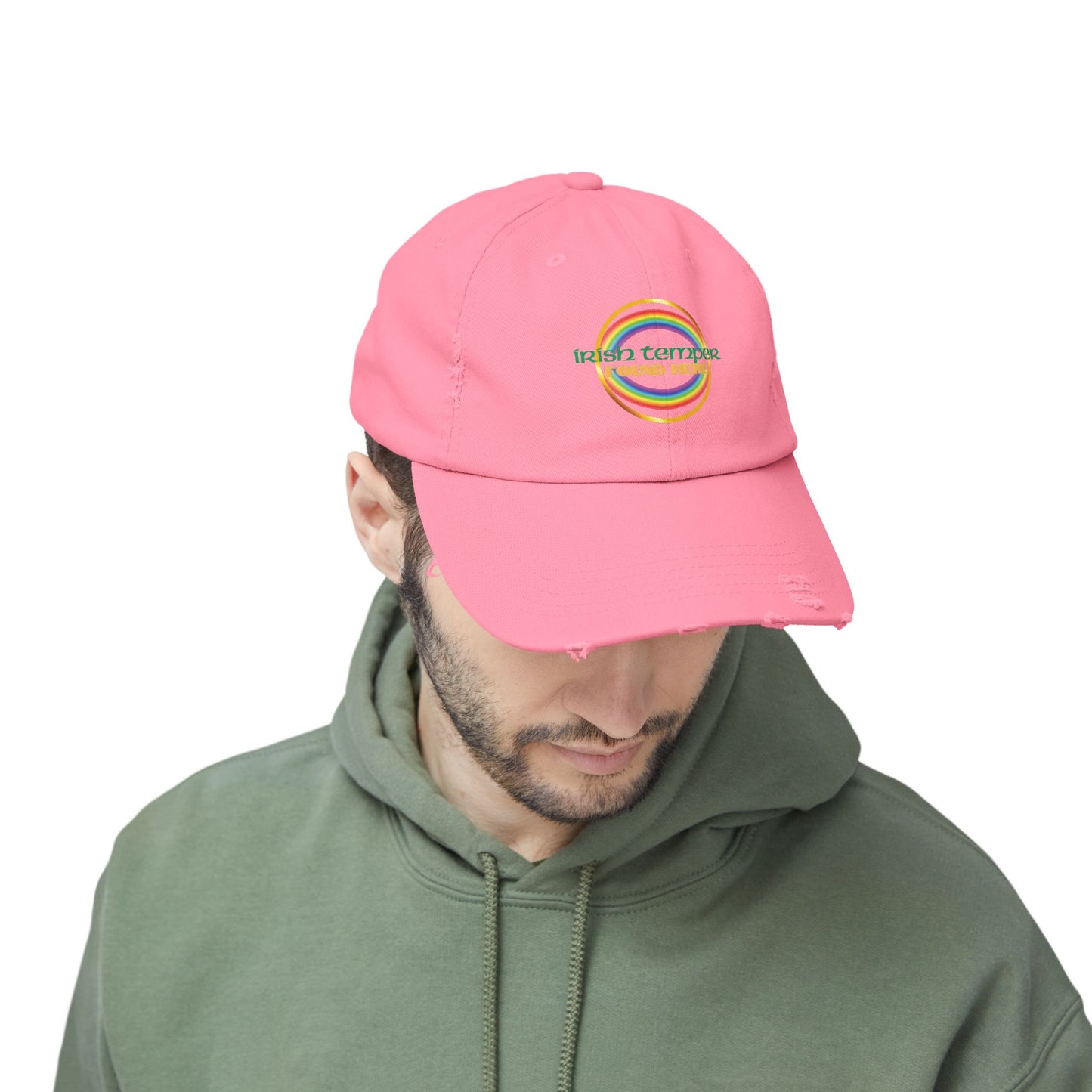 Irish Temper Found Here Funny Unisex Distressed Cap