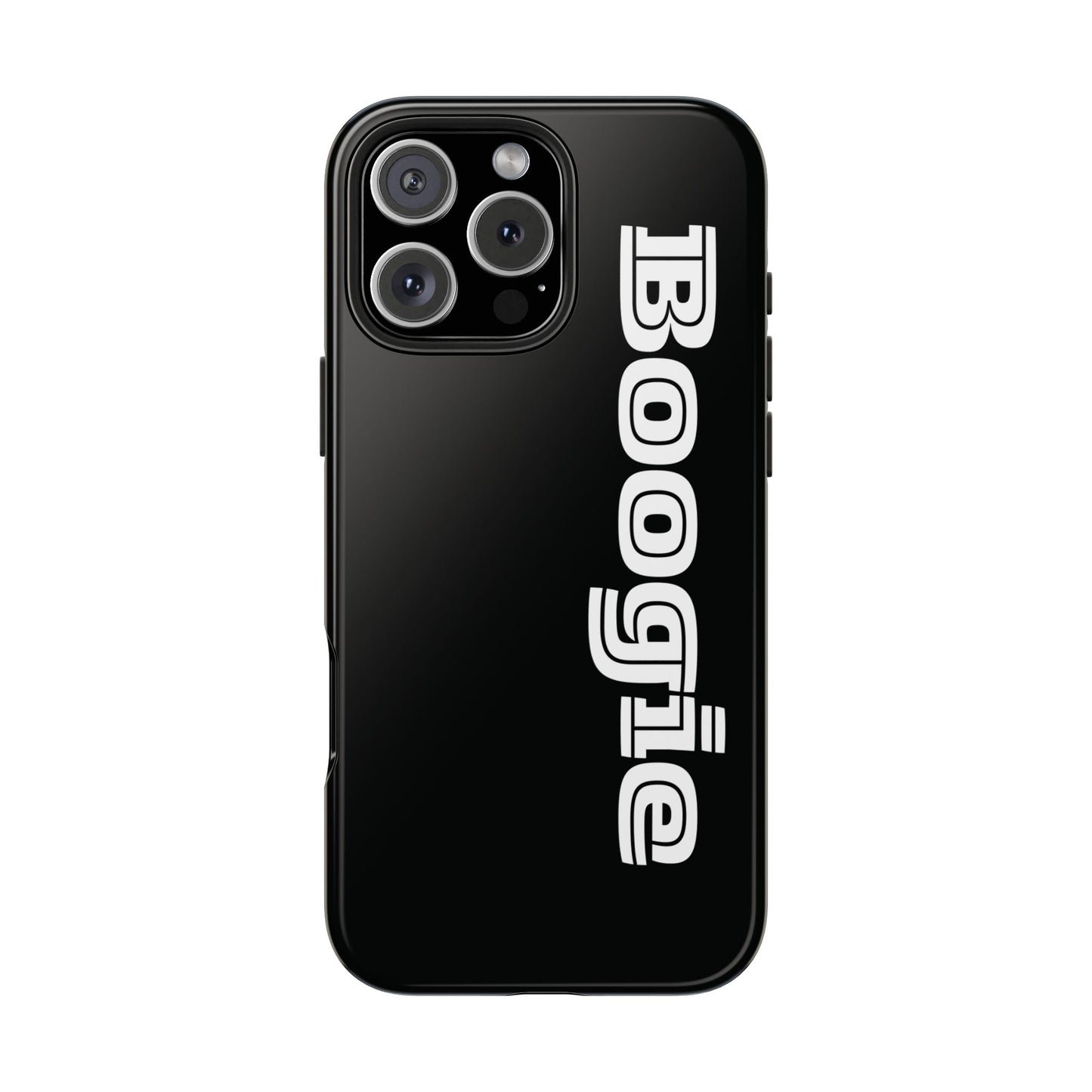 Boogie Black Tough Phone Cases, iPhone Samsung cases, wireless charging, gender neutral women men friends kids teens gift birthday Christmas