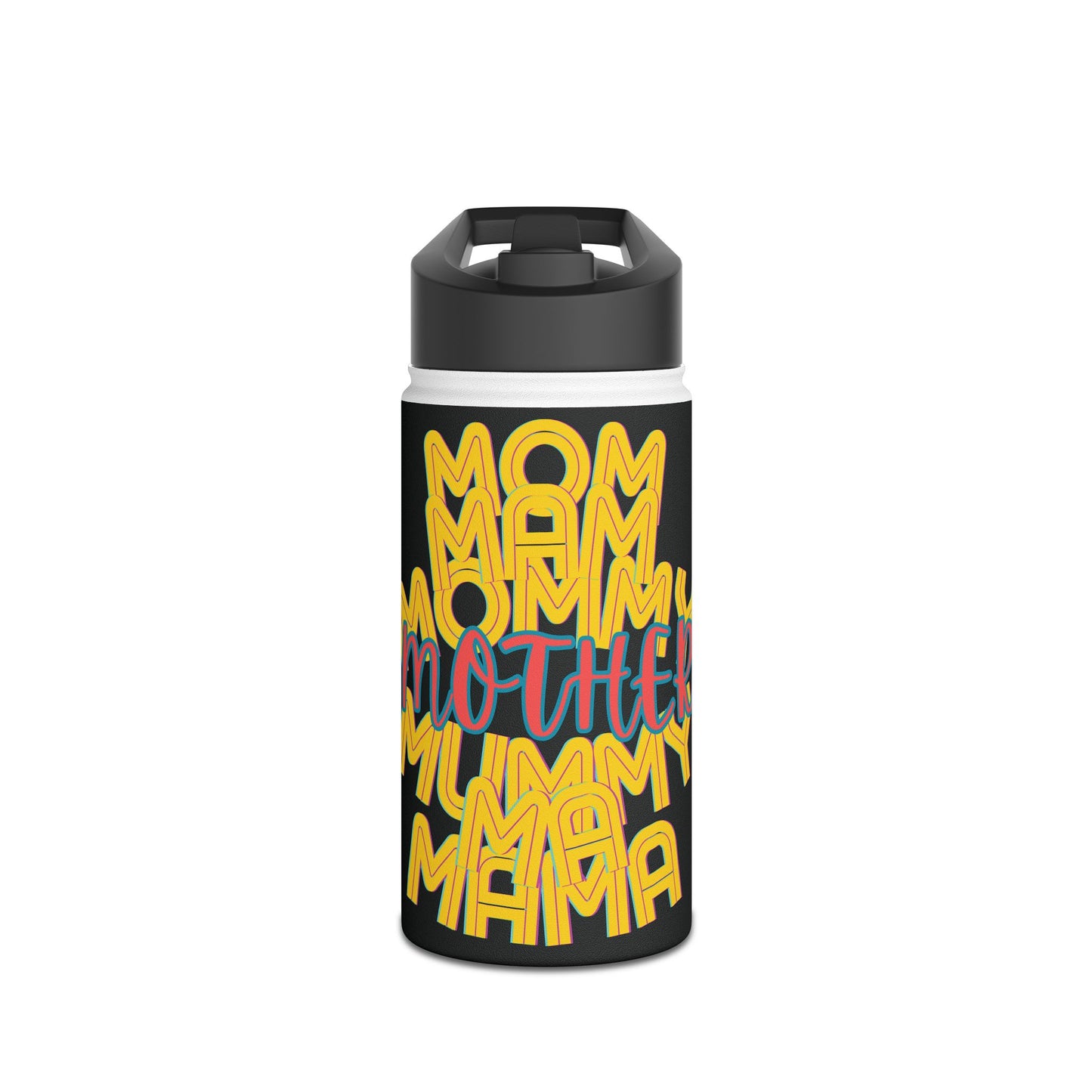 Mother Stainless Steel Water Bottle, Mom Mommy Ma Mam Mama Mummy, Love, Mothers Day, Gifts for Women, Exercise, Eco Friendly, Gender Neutral
