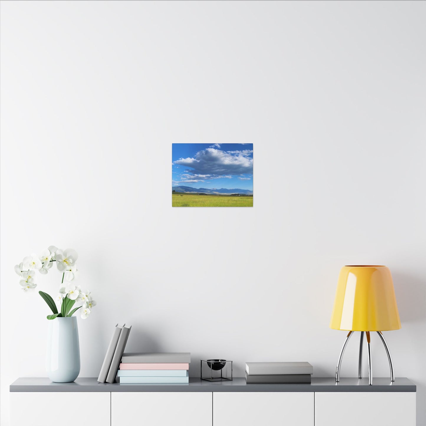 Canvas Wrap Western Clouds and Mountains, Landscape, Nature, America, Clouds, Artwork, Wall Art, Photo Print, Gift, Sky, Colorful, Eco