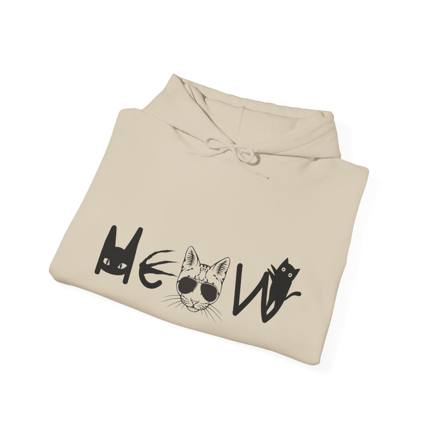Meow Unisex Heavy Blend™ Hooded Sweatshirt, cats, sassy, fun, gender neutral, Halloween, election, Gift, Comfy, Soft, Warm, Hoodie, Pullover