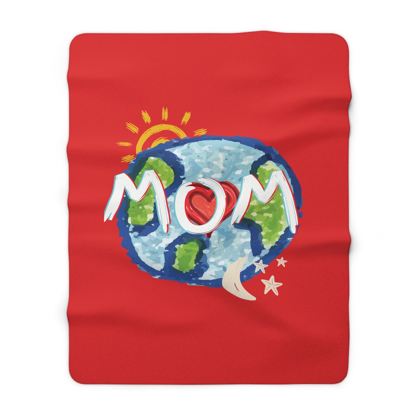 MOM Sherpa Fleece Blanket, Whole World, Sun, Moon & Stars, Heart, Love, Mothers Day, Gifts for Women, Comfy, Soft, Home, Throw, 50x60 60x80