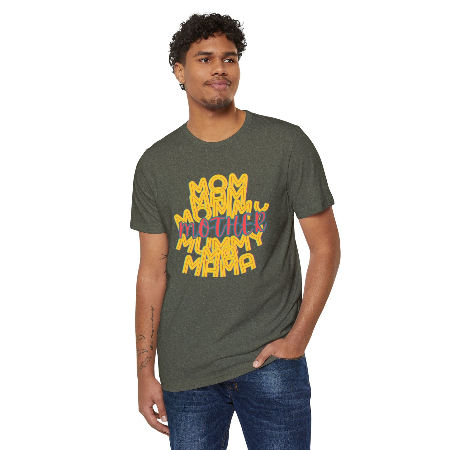 Mother Mama Unisex Recycled Organic T-Shirt, Eco-Friendly Mother's Day Gift, Gender-Neutral Tee, Sustainable Mom Shirt, Earth Day Apparel