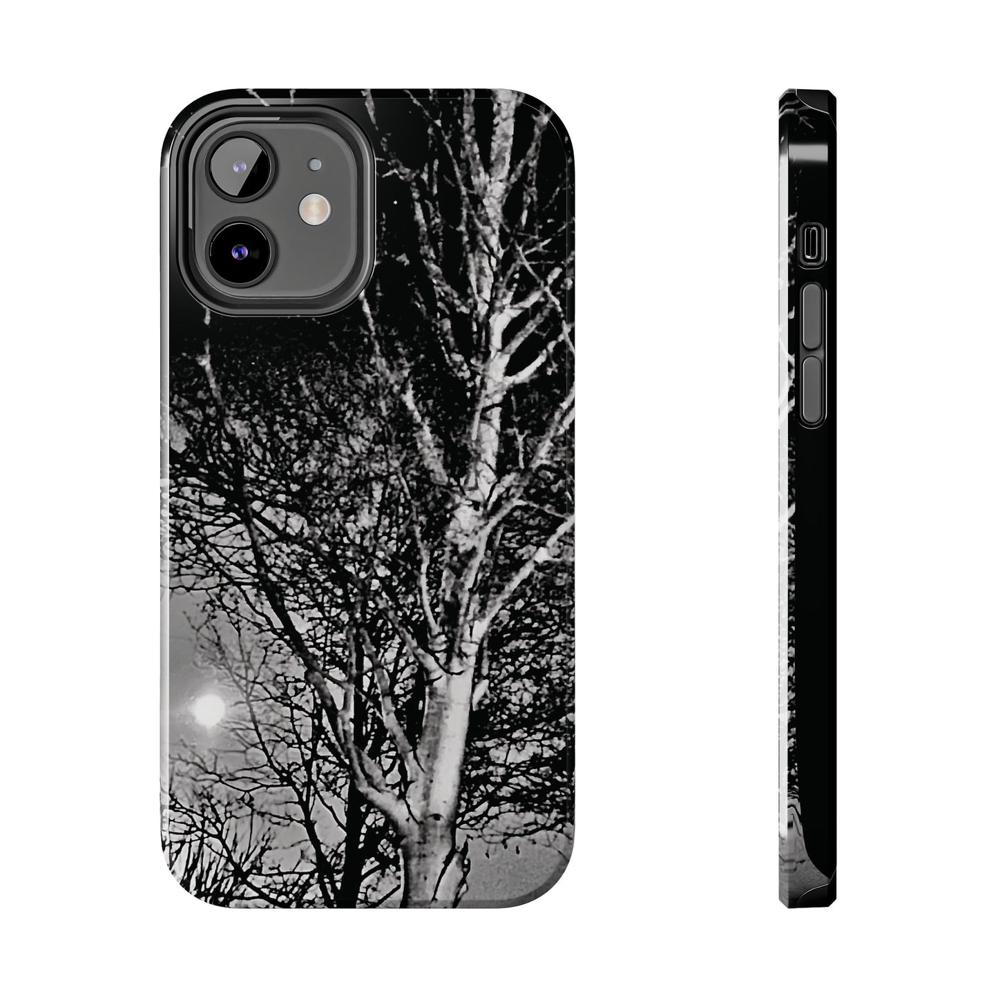 Worm Moon Night Trees Tough Phone Cases, iPhone & Samsung cases, wireless charging, trees, nature, spooky, original photo, gifts, Halloween
