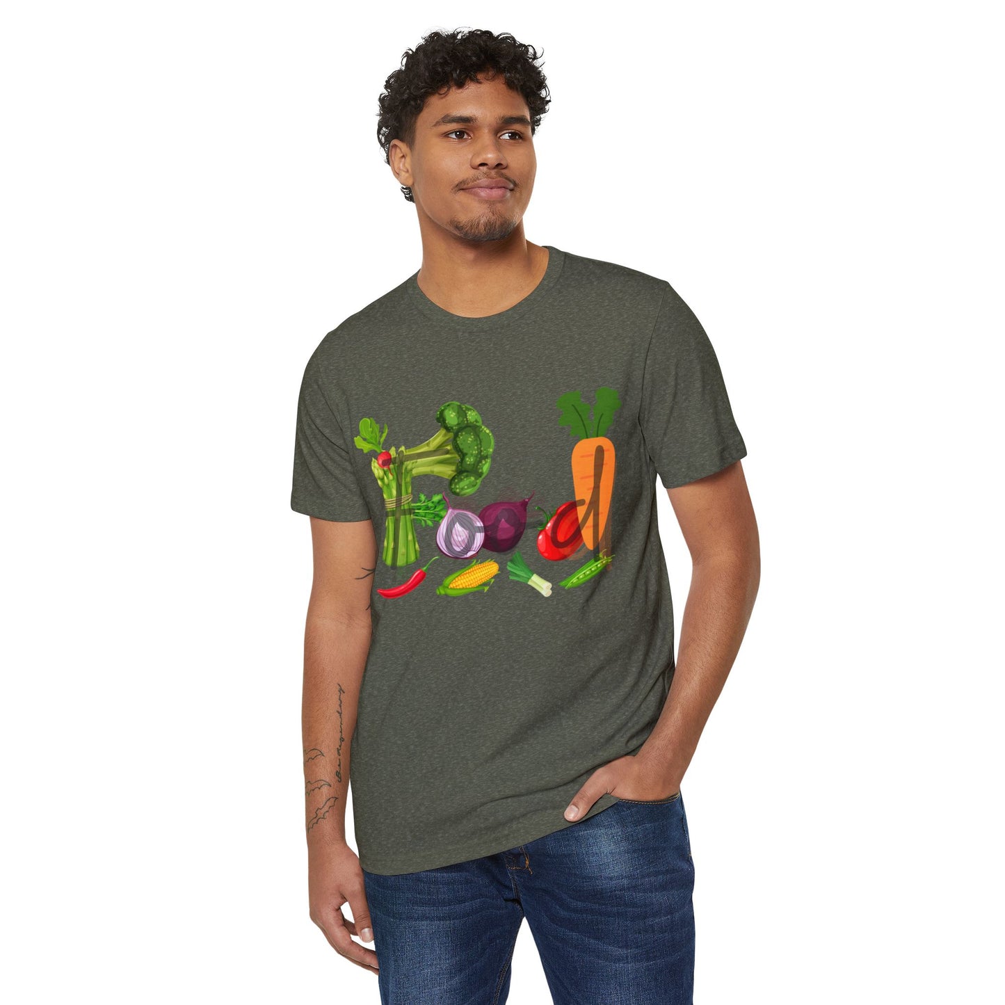 Vegetable Food Lover Recycled Unisex T-Shirt, Eco-Friendly Organic Tee, Foodie Gift, Sustainable Clothing, Plant-Based Fashion