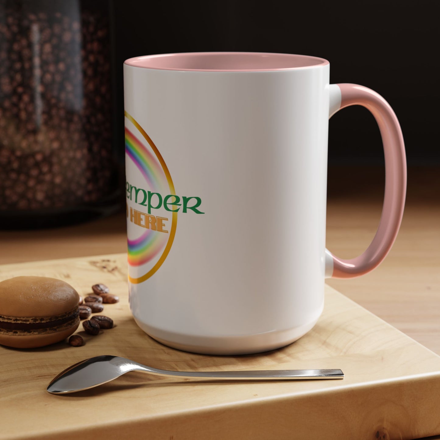 Coffee Mug - Irish Temper Found Here, Rainbow Design, BPA-Free Ceramic, St Patricks Gift