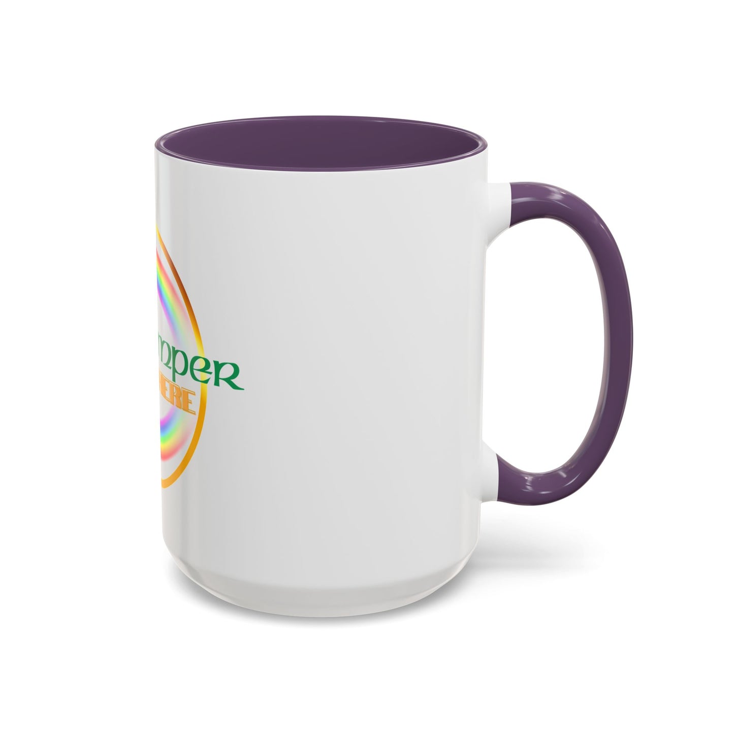 Coffee Mug - Irish Temper Found Here, Rainbow Design, BPA-Free Ceramic, St Patricks Gift