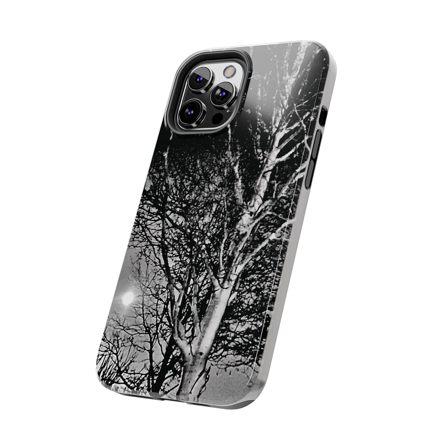 Worm Moon Night Trees Tough Phone Cases, iPhone & Samsung cases, wireless charging, trees, nature, spooky, original photo, gifts, Halloween