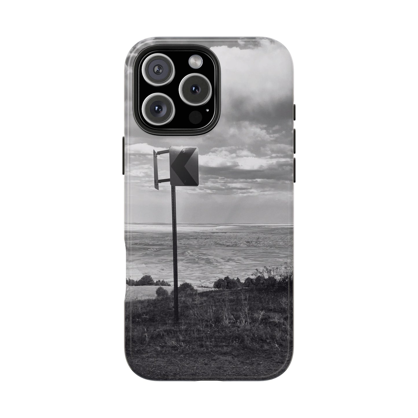 Road Sign Tough Phone Cases, iPhone & Samsung cases, wireless charging, black and white photo, nature, original art, gift birthday Christmas