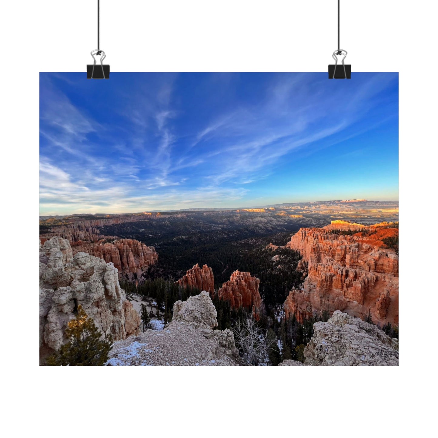 Bryce Canyon Landscape, Original Photo Print, Premium Matte Poster, Mountains, Sky, Clouds, Nature, Artwork, Wall Art, Gift, Rock